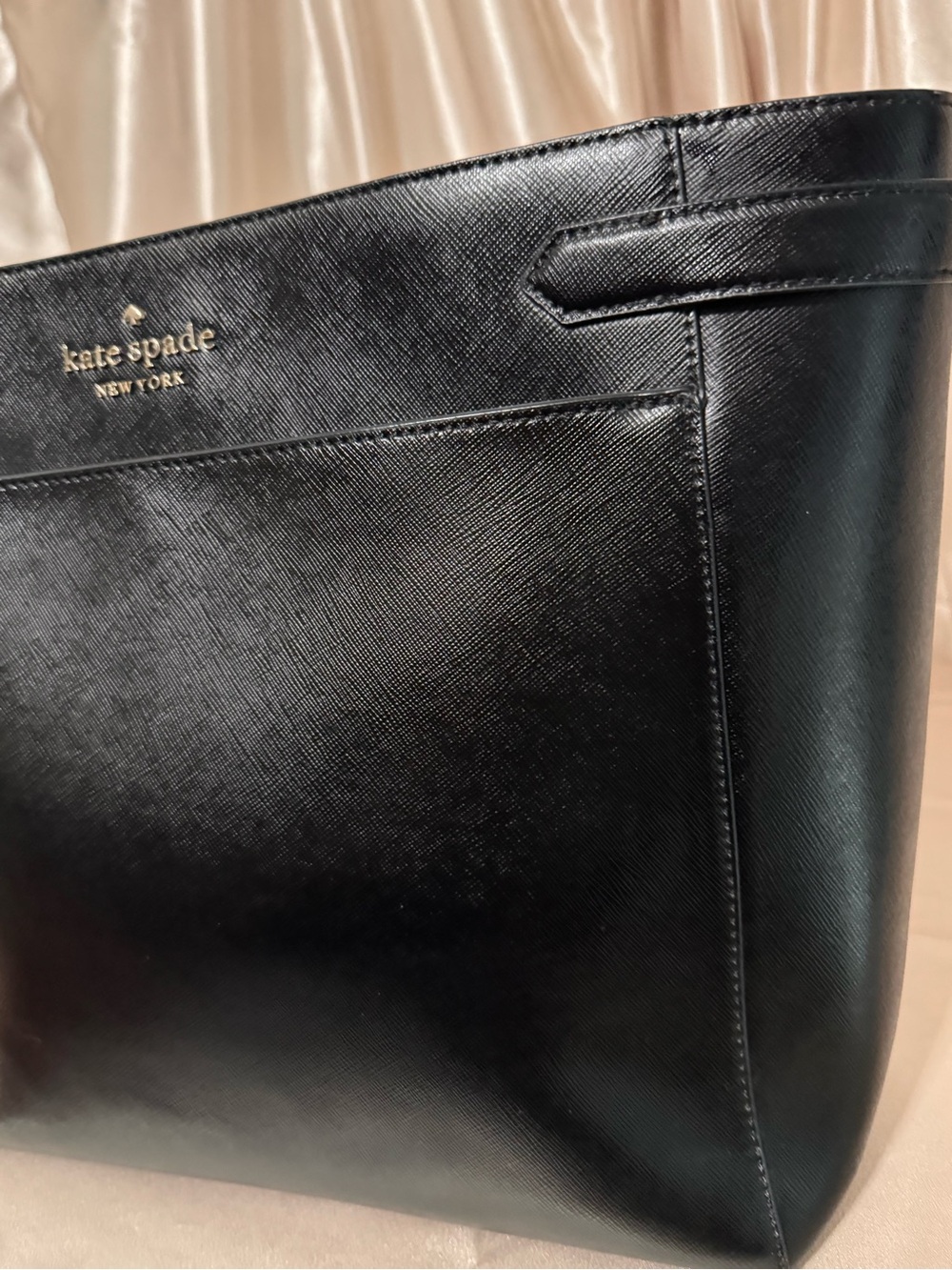 kate spade Staci New York Black Leather Tote Bag - Picture 11 of 16